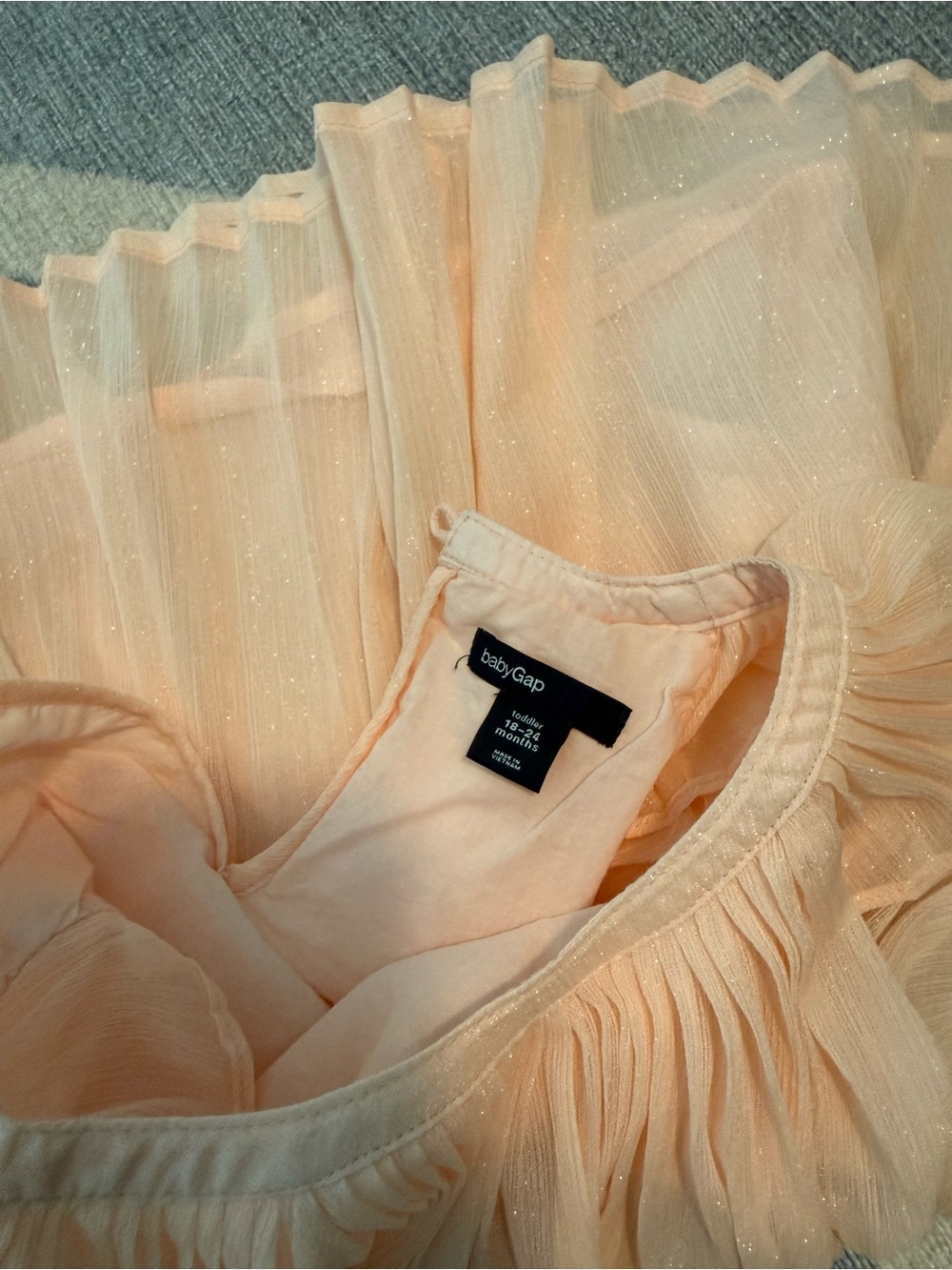 Baby Gap Peach Pleated Tulle Baby Dress - Picture 4 of 4